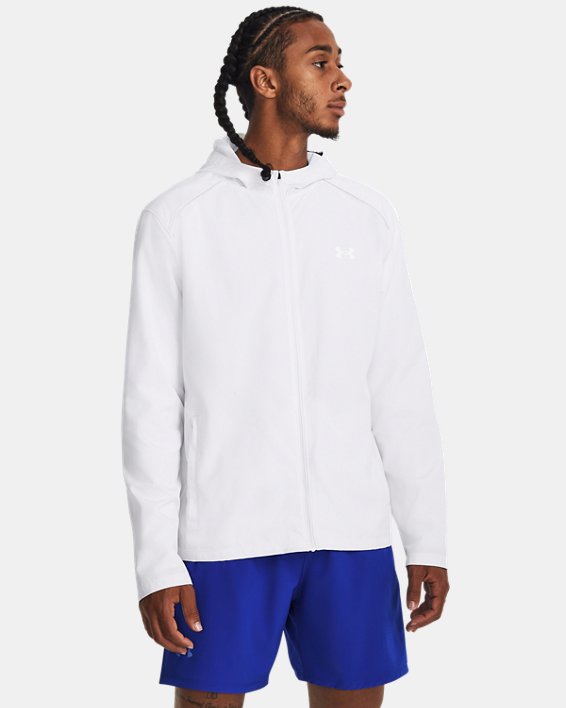 Men's UA Launch Hooded Jacket, White, pdpMainDesktop image number 0